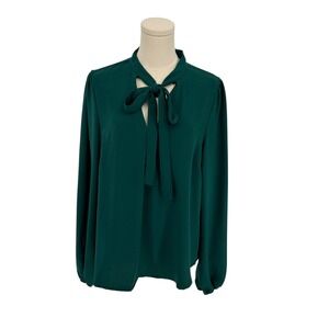 Chic Teal Women's Blouse with Bow Detail